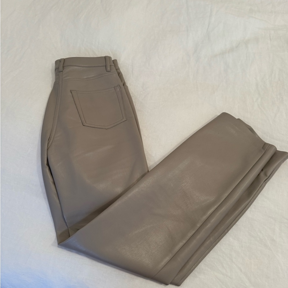Zara Taupe Faux Leather Pants